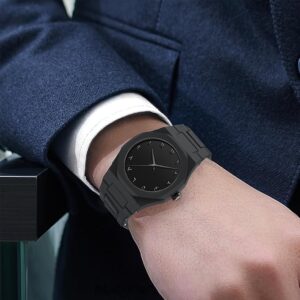 Arabic Numeral Wristwatch, Black Matte Stainless Steel Band, Aura watch, Analog Watch, Octagonal Case, Black Stainless, Analogue Display