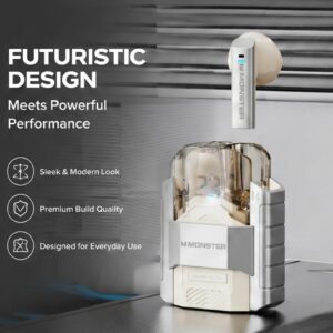 Monster XKT23 V5.4 HD Voice Wireless Bluetooth V5.4 , Dual Scene Mode Earbuds For Video Game, Wireless Gaming Headphones Multicolor