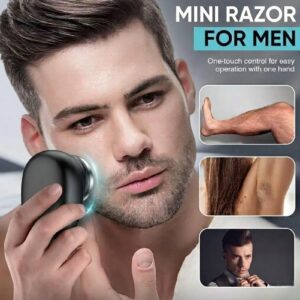 Electric Razor, Mini Shaver Portable Electric Pocket Shave Micro Vibration Bass Motor USB Washable Facial Hair Remover, Small Shaving Razor