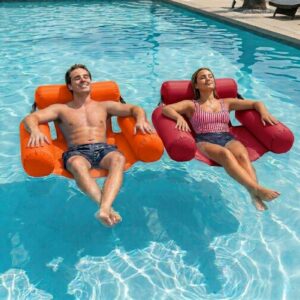 Swimming Flotable Inflatable Bed, Water Chair Inflatable Swimming Pool Float Lounge, The Ultimate Floating Water Chair Lounge. Multicolor