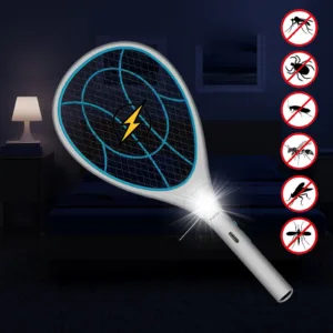 Rechargeable Mosquito Racket, Electric Fly Swatter Electric Fly Catcher,  Rechargeable USB Electric Mosquito Fly Killer, Electric Fly Trap Bat, Multicolor