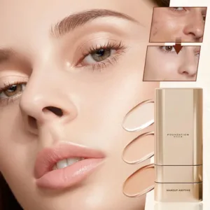Water Light Base Stick Foundation, Beauty Foundation Stick, Multi-Use Foundation Stick Makeup with Built-In Brush, Full Coverage Matte