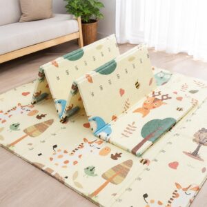 Baby Play Mat, Waterproof Non-Slip Large Reversible Play mat Crawling Mat, Extra Thick Soft Baby Play mats for Playing or Camping Mat Bedroom Living Room Plush Carpet Area 180X200x0.6cm